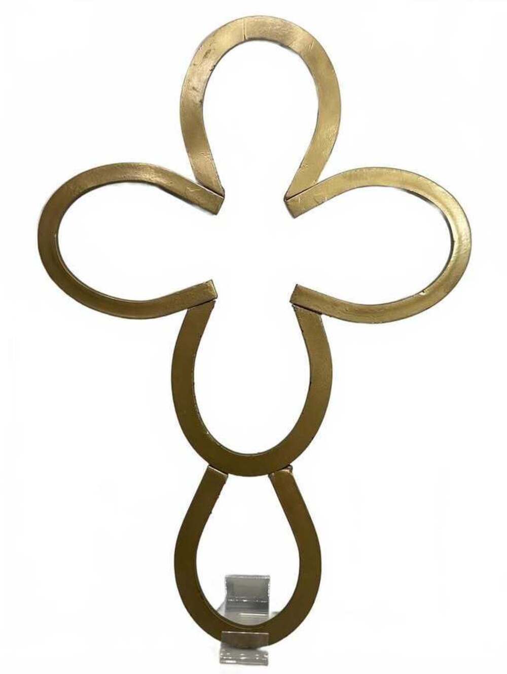 Handmade Iron Cross Horseshoe Wall Art Gold 21" x 14.25"